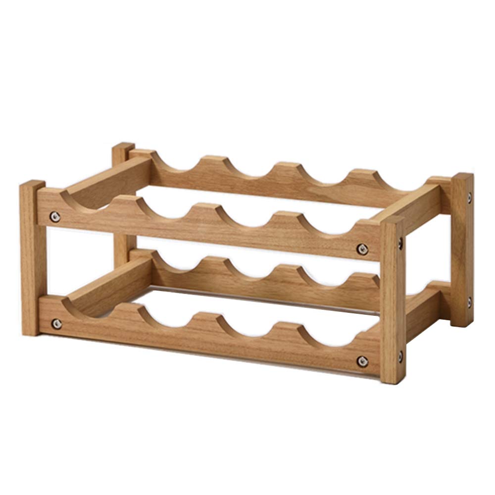 Buy Kirigen 8Bottle Wine Rack 2Tier Nature Wood Wine Display Rack/Free Standing and