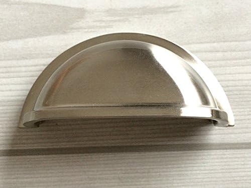 3" Drawer Pull Dresser Pulls Knobs Handles Shell Cup Bin Classic Cabinet Door Knob Pulls Kitchen Brushed Nickel Steel Silver