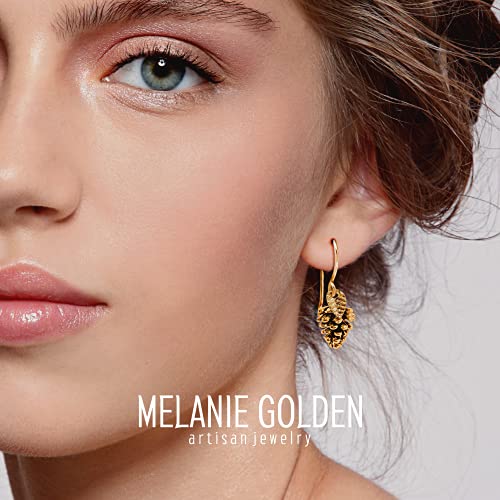 Melanie Golden Artisan Jewelry Pinecone Earrings With Leaves In Gold Or Silver (14K Gold Fill And Gold Plated Brass) #TOP2