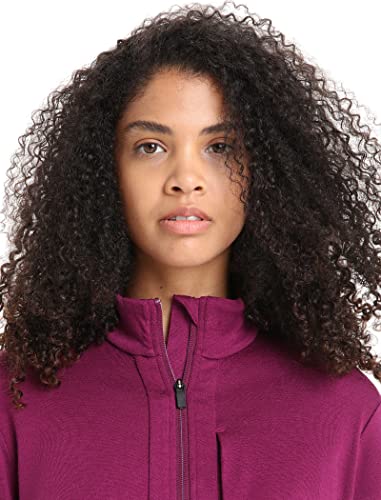 Icebreaker Merino Women's Quantum Iii Long Sleeve Wool Athletic Full Zip Sweater, Go Berry, X-Small #TOP3