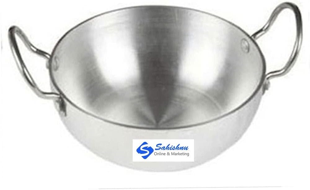 Sahishnu Wok de Aluminio para Freír, 33 cm, Plateado