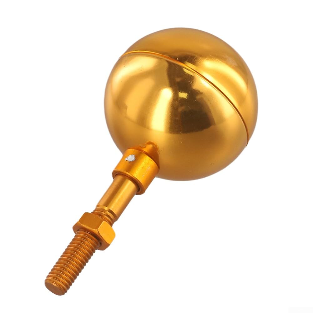 3inch Flagpole Ball Topper Ornament Anodized Aluminum Finish Weatherproof Top Replacement Fit Standard Flag Poles Pulley Truck Solar Lights(Gold)