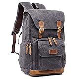 S-ZONE Waterproof Canvas Camera Backpack Case Bag Men Women 14 inch Laptop Tripod