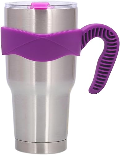 Miniatura 3 de Mango de vaso para vasos Yeti Rambler, Sic, Ozark Trail, Sic y más de 30 onzas, mango de vaso antideslizante para taza de viaje (morado)