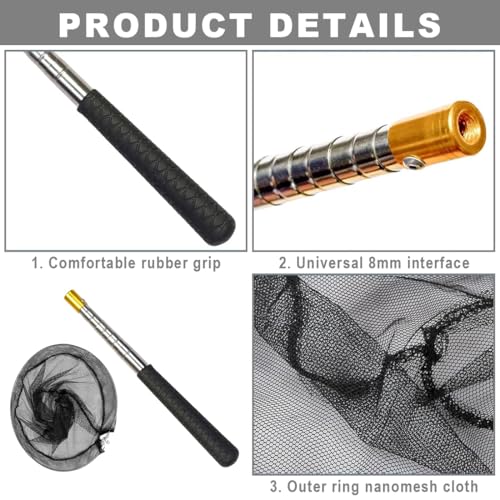 Bangbobi Schmetterlingsnetz und Fischkescher - 2er Set Teleskop Kescher aus Aluminium für Schmetterlinge, Vögel, Fische und mehr - Ausziehbar von 66 bis 172cm