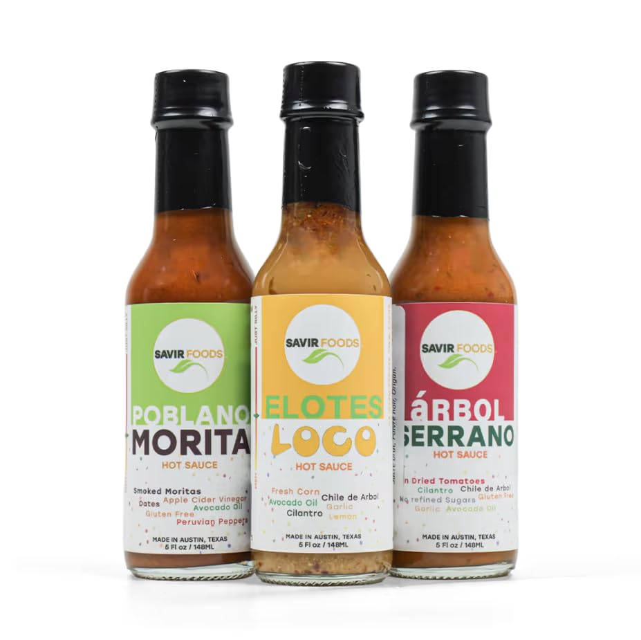 Savir Foods Pack 3 sauces piquantes - Poblano Morita/Elotes Loco/Arbol Serrano