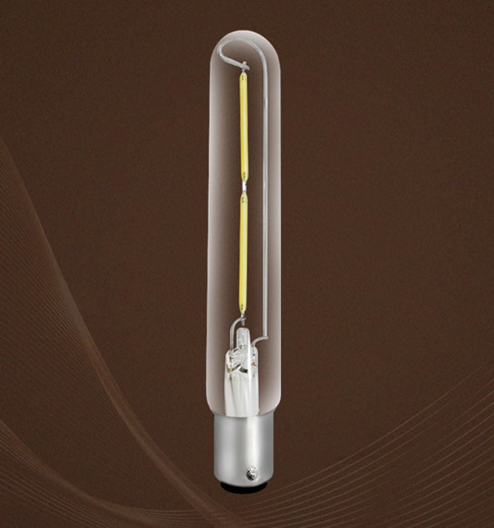 T20/T125 LED Filament Bulb Tube 2W Equivalent 20 Watt Incandescent T20 Tubular Bulb, BA15D Base, Not-dimmable, 200LM, 120V, Warm White 2700K, BA15D Bulb Candelabra Light Bulb for Home Light, Pack of 4