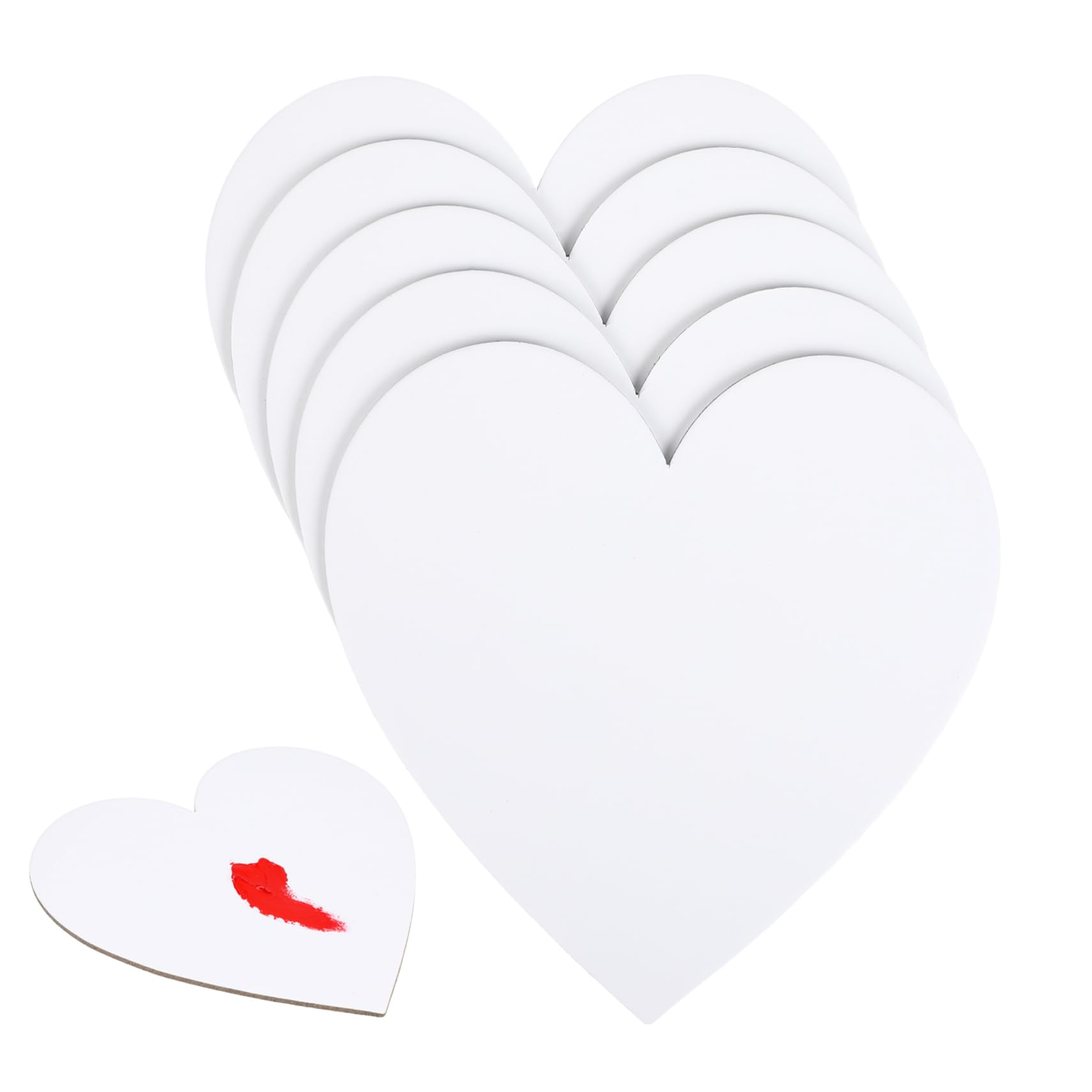 OSALADI 5Pcs Heart Shape Cotton Drawing Board Thicken Art Painting Panels for DIY for Oil and Tempera for Students and Hobbyists White