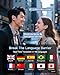 CoolJumper AI Translating Earbuds Real Time 3 in 1 Translation Headphones 144 Languages & Accents, Ultra Open Ear Headphones Bluetooth 5.4 for Bussiness Travel Learning - Silver Black