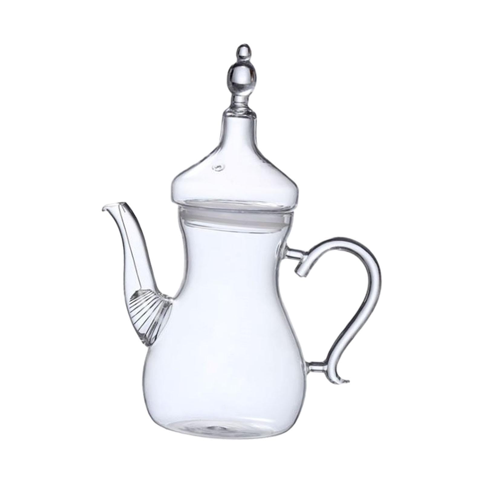 Teekanne aus losen arabischen Gläsern, 1000 ml, hitzebeständig, klares Glas mit Deckel, großes Fassungsvermögen, hochwertiges Borosilikatglas