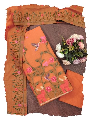 Image of DEVANGI Women's Jamdani Cotton Unstitched Suit & Dupatta Material