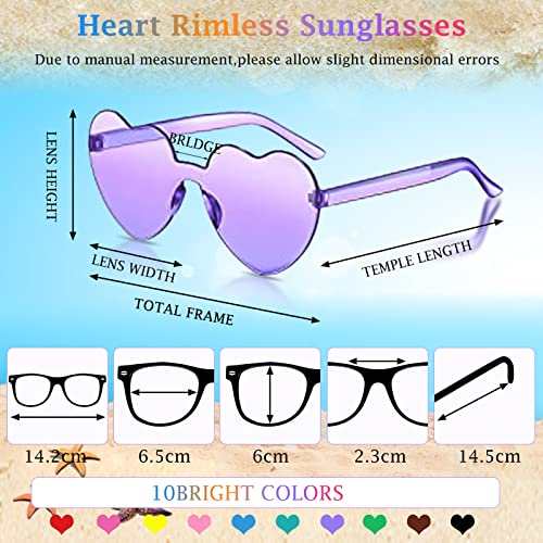 ENAIAH 10 paar glazen hartvormige hippiebril, hippie-hartvormige bril, retro kostuum, bril, hartvormige zonnebril… - Image 3