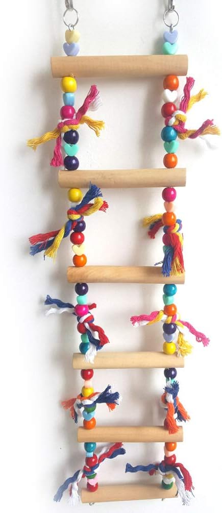 Litewood Wooden Bird Climbing Ladder Bridge Parrot Climbing Bite Toy Parakeet Swing for Cockatiel Conure Parakeet Macaw African Grey Cage Perch Training Tool : Pet Supplies