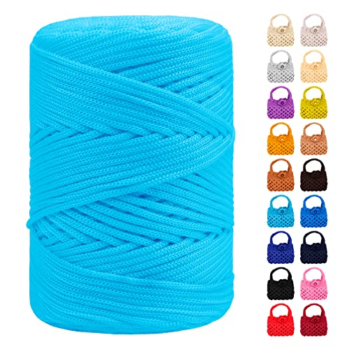 LEREATI 3mm Polyester Macrame Cord 185yds Light Blue