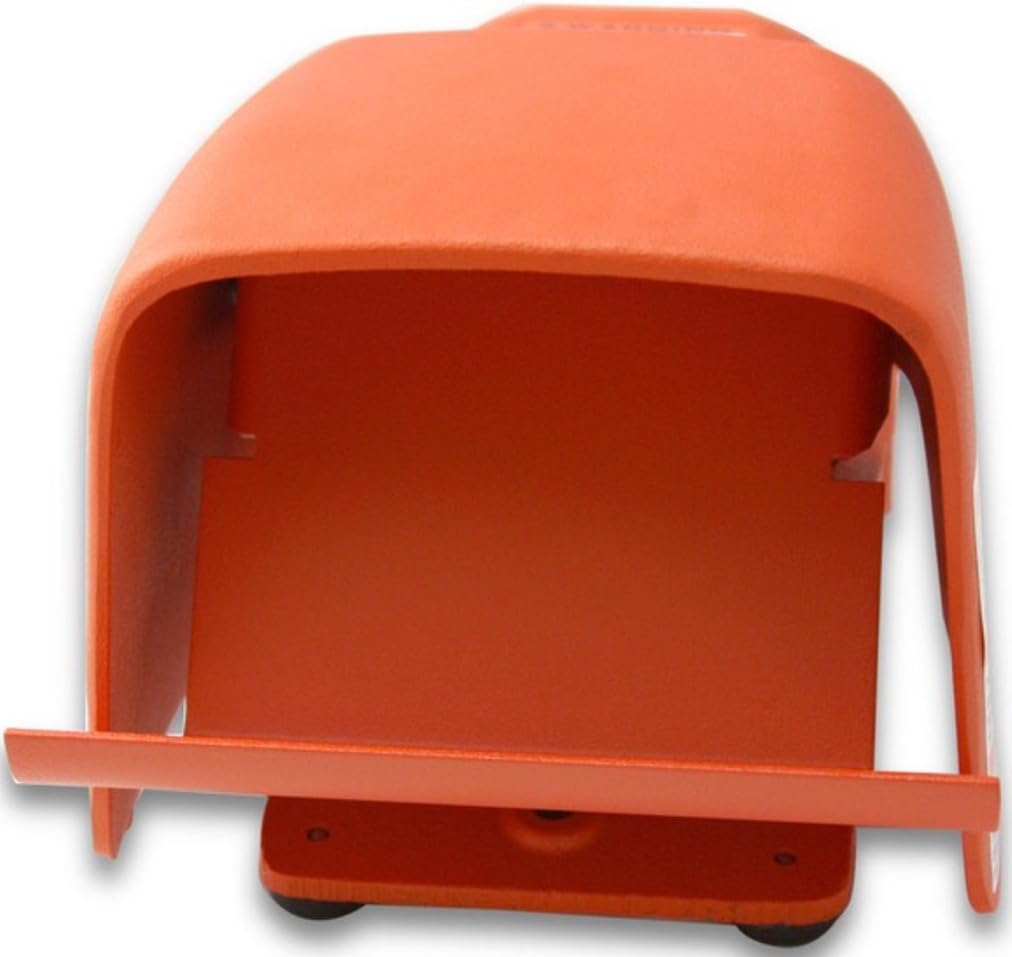 Linemaster 511-BG Hercules Anti-Trip Foot Switch, Electrical, Single Pedal, Momentary, Single Stage, Oversized Aluminum Shield, Orange