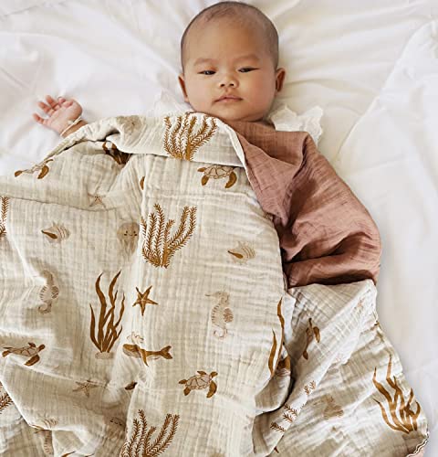 Leyl&Ari Basic Baby Blanket | Baby Blanket For Boys Girls | Toddler Crib Quilt | Newborn Nursery Essentials (Under The Sea Friends) #TOP1