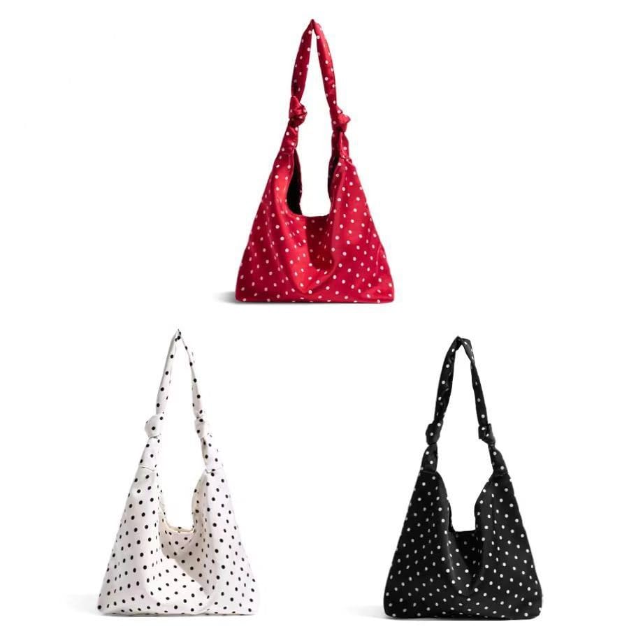 Bolso de tela con lunares para mujer, estilo tote y hobo miniatura 7