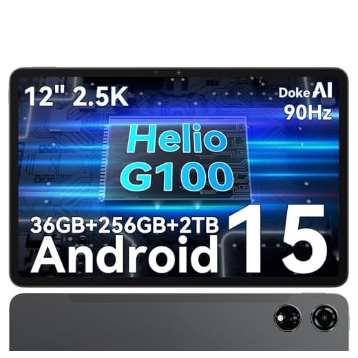 Blackview Android 15 Tablette 12 Pouces 36GB RAM+256GB ROM (2TB TF) Octa Core G100 Gaming Tablette 8800mAh 90Hz, 50MP+13MP 5G WiFi+4G LTE/Face ID/Widevine L1/GMS/GPS
