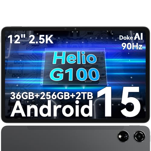 Blackview Mega3 Tablet 12 Zoll 36GB RAM+256GB ROM (2TB TF) Android 15 Octa Core G100, 8800mAh Gaming Tablets PC 90Hz 2,5K FHD Display 50MP+13MP 5G WiFi+4G LTE/Face ID/Stift-Inkl/Widevine L1/GMS/GPS