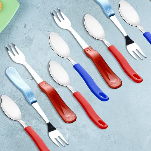 Image of 16-Piece Stainless Steel Cutlery Set, Fruit Fork Set & Table Spoon Set, Heavy Duty, Rust-Resistant, Dishwasher Safe Dessert Forks (Fruit Fork + Table Spoon Set- 16PC) - Multicolour