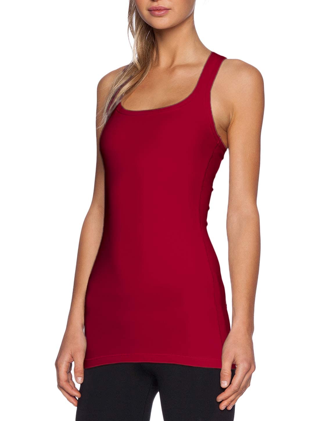 TAIPOVE Damen Racerback Tank Top Long Camisole Ärmellos Yoga Shirts Workout Tops 3er Pack