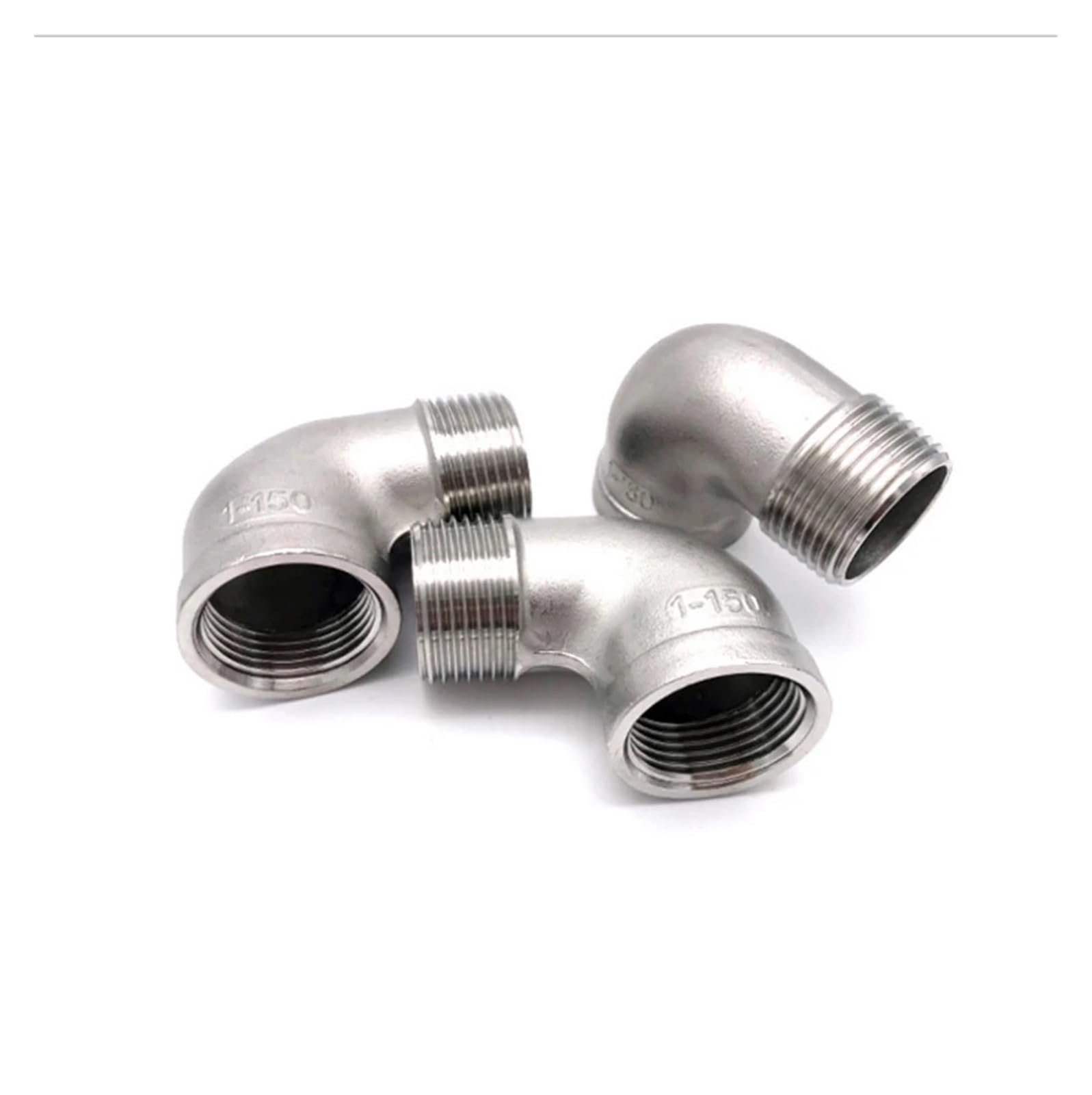 RUAJOGYNVM 1PC 1/8" 1/4" 3/8" 1/2" 3/4" 1" Thread Street Elbow 90 Degree Angled SS 304 Stainless Steel Pipe Fitting Connectors Female x Male(DN40) RUAJOGYNVM