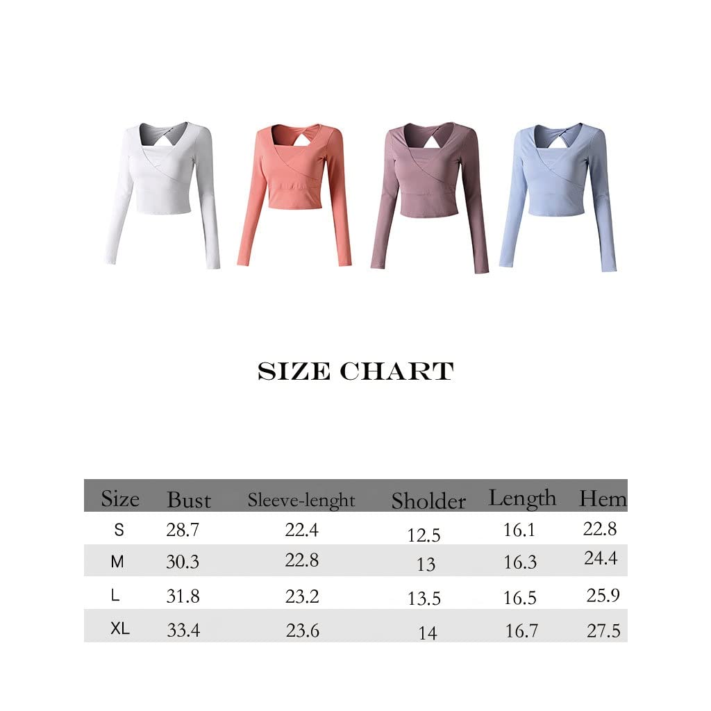 HSQMA Camicie da Allenamento A Maniche Lunghe da Donna Camicia da Yoga Senza Schienale ，Camicie da Ginnastica da Palestra Traspiranti Ad Asciugatura Rapida