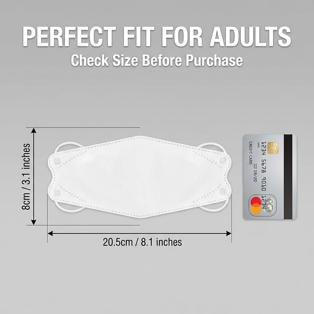 KF94 Face Masks for Adults - Anti-Fog for Glasses, 3D Breathable Structure, Individually Wrapped for Travel, 30 Pack Colorful