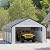 12x20 Metal Carport, Heavy Duty 2-Car Carport Canopy, CarPorts with Removable Polyethylene Sidewalls, Galvanized Steel Roof Car Tent Garage