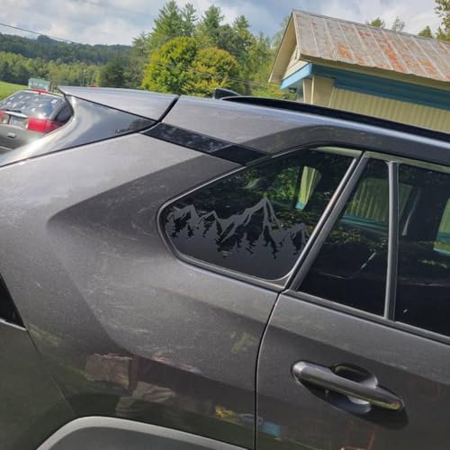 Image of for Toyot@ Rav4 2019-2022 Rear Side Window Mountain Decal, Matte Black, for Toyot@ Rav4 2019-2022 Accessories