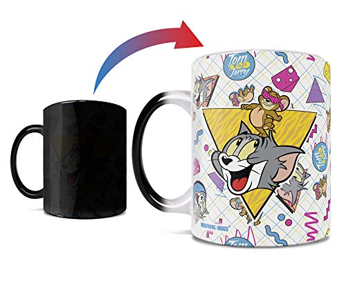 Morphing Mugs Tom and Jerry – Retro - One 11 oz Color Changing Heat Sensitive Ceramic Mug – Image Revealed When HOT Liquid Is Added!