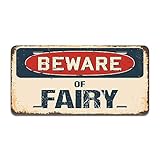 SignMission Beware of Fairy Aluminum License Plate | License Plate 12' X 6' Fits Any Car, Truck, SUV, RV, or Trailer | Made in The USA