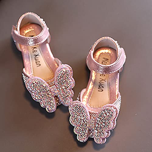 Toddler Booties Girls Dance Shoes Princess Dress Performance Shoes Butterfly Shape Pearl Sequin Solid Color4