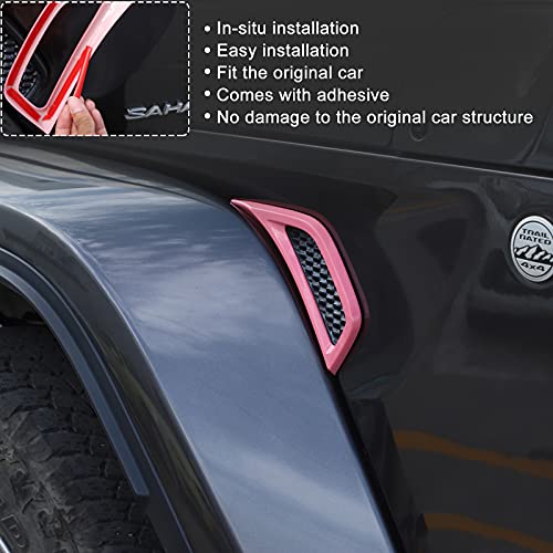 Image of Voodonala Wheel Eyebrow Side Air Conditioning Vent Decoration Cover Trim for Jeep Wrangler JL JLU Gladiator JT 2018-2021(2pcs /Set,Pink)