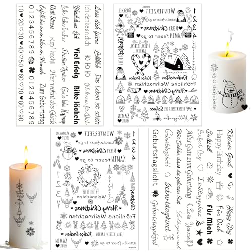 Rub On Sticker, 4 Stück A5 Rub On Aufkleber Weihnachten...