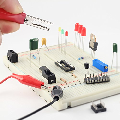 Image of EBOOT 10 Pcs Alligator Clips Electrical, 40 Inches Test Leads with Alligator Clips, Double-ended Jumper Wires for Electrical Testing, Circuit Connection, Experiment
