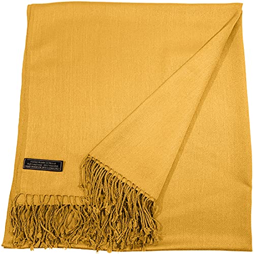CJ Apparel Princeton Orange Halloween Pumpkin Solid Color Tassels Design Nepalese Shawl Seconds Scarf Wrap Stole Throw Head Wrap Pashmina Hand Made in Nepal New3