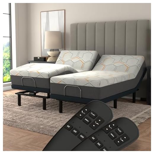 Blissful Nights Split King Adjustable Bed Frames and 12 Inch Copper Gel Infused Cool Memory Foam Mattress Medium Firm Feel CertiPUR-US Certified (Split King)