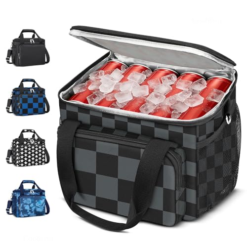Coobiiya Insulated Lunch Box for Men & Women, Leakproof Lunch Bag Cooler Bag with 4 Pockets,Heavy Duty Lunch Bags Men Cooler Bags for Camping, Travel, Work Kayaking & Beach