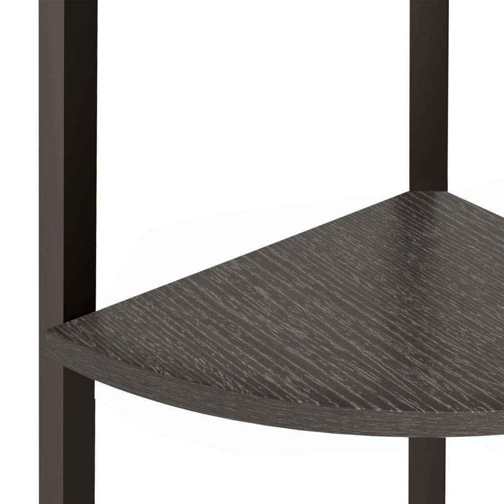 vidaXL Eckregal mit 4 Ablagen Schwarz 45,5x31,5x150 cm, Standregal, Regal, Lagerregal, Bücherregal, Aufbewahrungsregal, Eck-Bücherregal