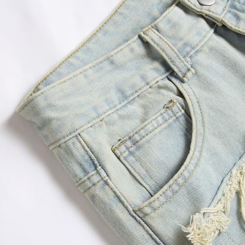 XYGJZ Men Skinny Ripped Jeans Slim Fit Denim Pants Straight Leg Streetwear Destroyed Trousers4