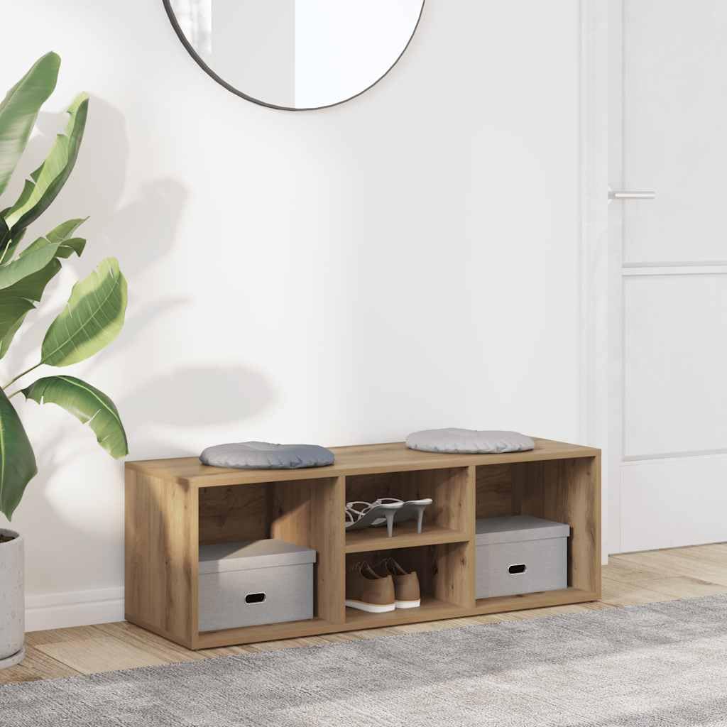 Banco de almacenamiento para zapatos madera de ingeniería 4 compartimentos