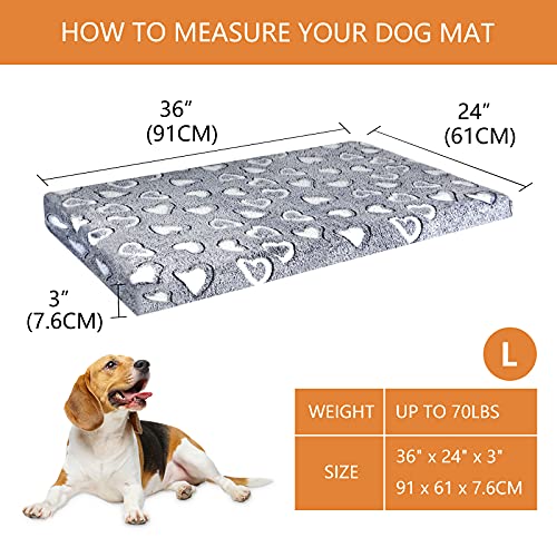 Vankean Dog Crate Mat Reversible Cool And Warm, Stylish Dog Bed For Crate With Waterproof Inner Linings And Removable Machine Washable Cover, Firm Support Dog Pad For Small To Xx-Large Dogs, Grey #TOP1