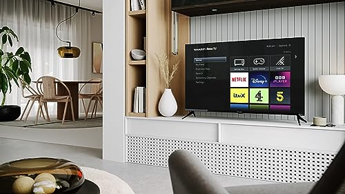 SHARP 43FD6K 43-Inch Full HD Smart Frameless Roku TV™ in Black with Active Motion 200, HDR10 Support, Freeview Play, Pre-Installed Apps, 3x HDMI & 1x USB