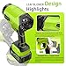 Leaf Blower Cordless with Battery and Charger 1000,000 RPM Handheld Lightweight Patio Cleaning Blower Set Extended Nozzle Design Blowing Leaves and Dust Car Dryer (Green)