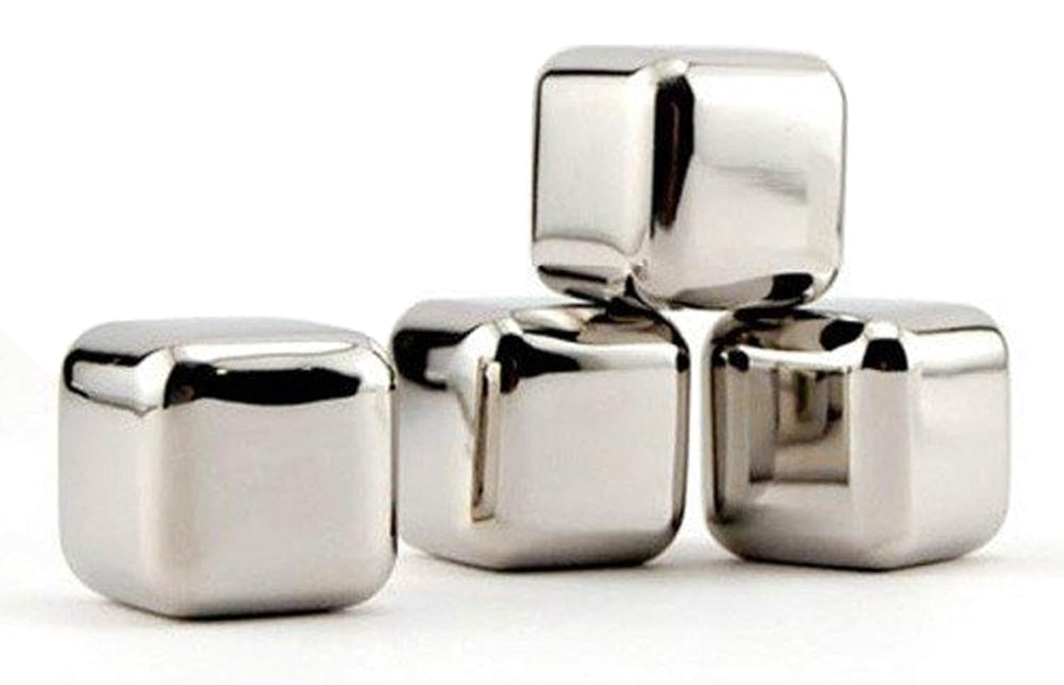 Niralasa Stainless Steel Pack of 4 Reusable Ice Cubes Chilling Stones with Tong & Freezer Storage-picture-33