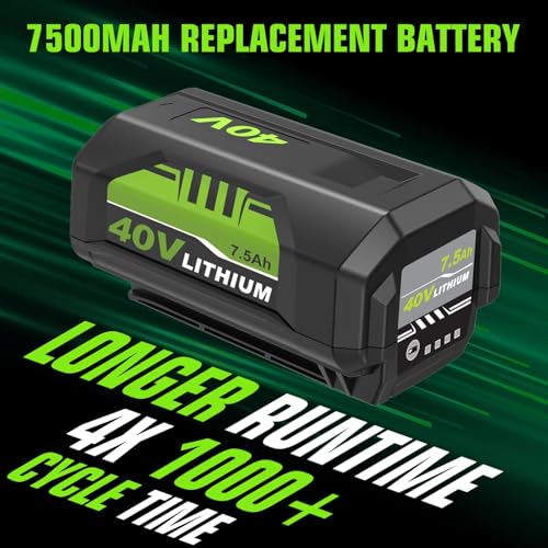 Image of Reoben 2Pack OP4060 7500mAh 40 Volt Replacement for Ryobi 40V Battery 7.5Ah | Compatible with Ryobi 40V Lithium Battery OP4050A OP40601 for 40 Volt ryobi Battery(Green-3P)