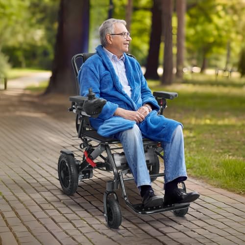 M Size Folding Electric Wheelchairs, Lightweight Adult Electric Wheelchairs with Powerful Motors,Mobility Chair