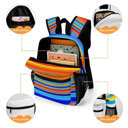 Mexican Serape 13 Inch Backpack Lightweight Double Shoulder Bag with Zippers Unisex Daypack4