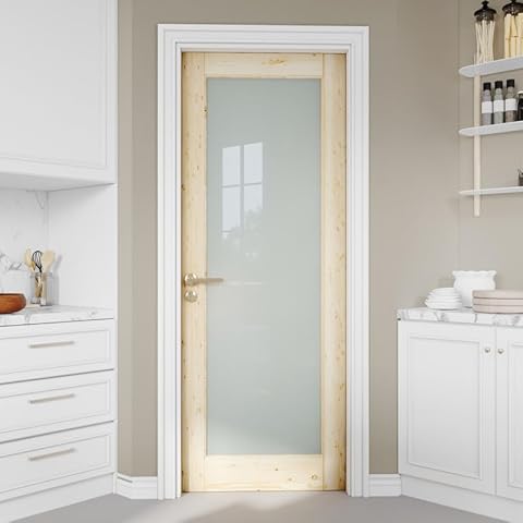JUJUBON Pine Wood Slab Door Cover
